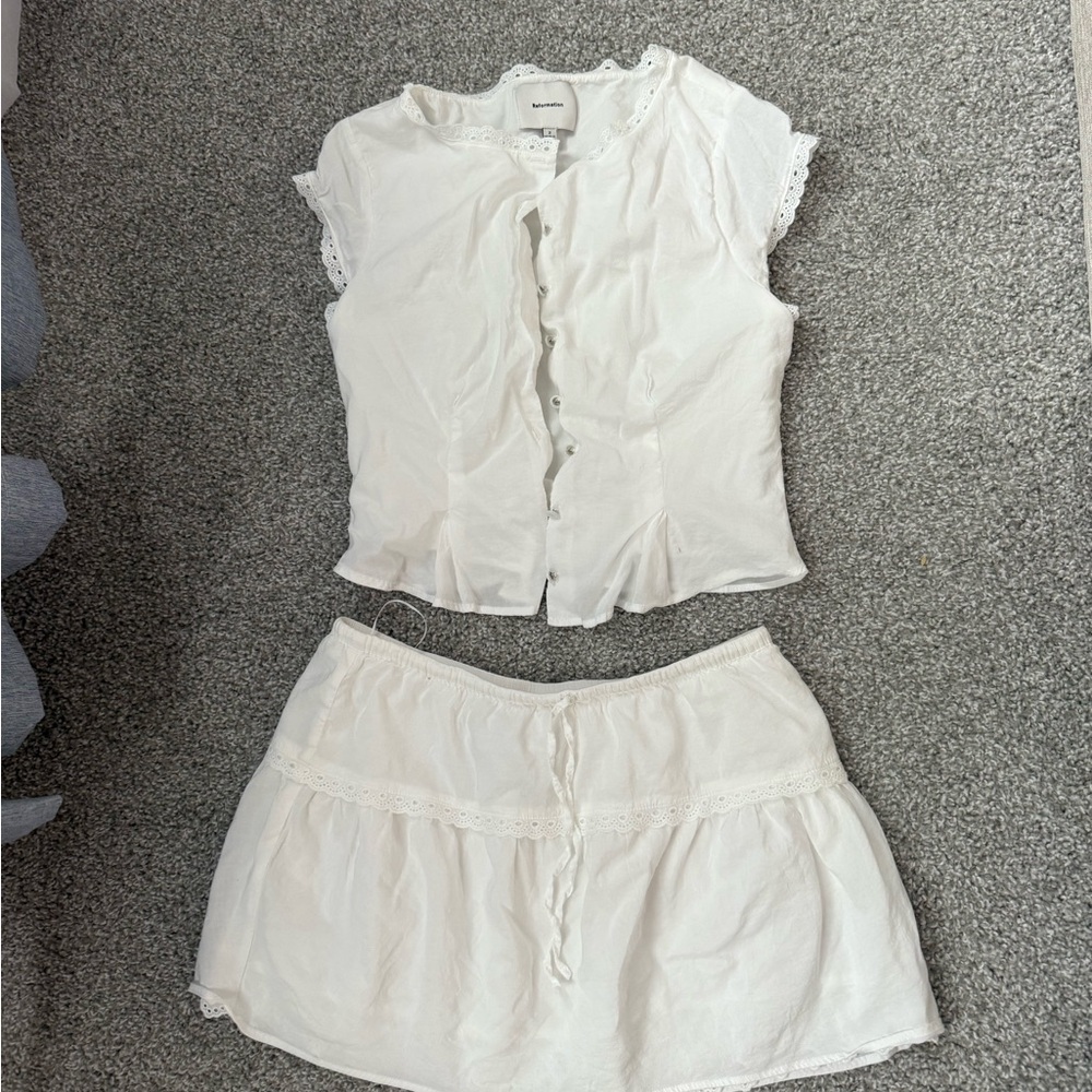 Reformation White Mini Skirt